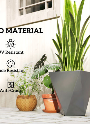 Indoor Outdoor Planters Set of 3 MgO Tall Planters Stackable Flower Pots with Drainage Holes for Garden, Balcony, Gray