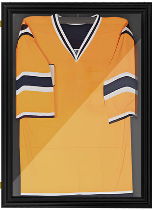 24" x 32" Acrylic Shadow Box Frame, UV-Resistant Jersey Display Case with T-shirt Hanger and 2 Keys, Black