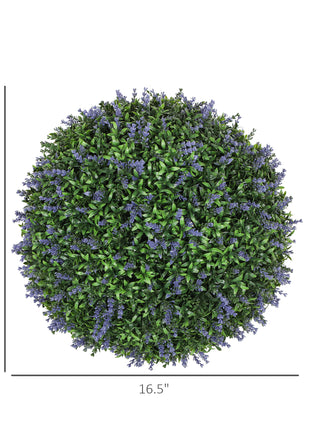 2 Pack Artificial Plant Lavender Topiary Balls, 16.5 Inch