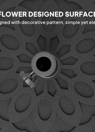Round Patio Umbrella Base with Wheels, 46 lbs Resin Umbrella Stand Base, Heavy Duty Patio Umbrella Holder for 1.3"/1.5"/1.9" Umbrella Poles for Outdoor, Lawn, Poolside, Black
