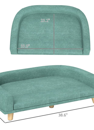 Dog Sofa Couch Bed with Washable Cushion for Large Dogs, Cats, Green