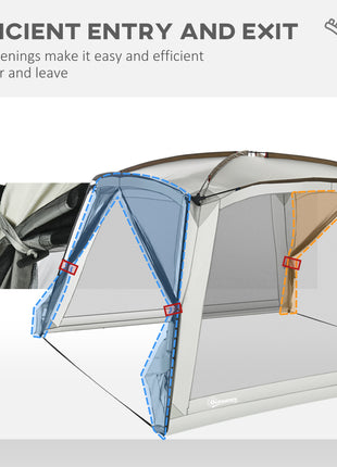 12' x 12' Screen House, UV50+ Screen Tent with 2 Doors & Carry Bag for Outdoor Camping Activities, Easy Setup, White