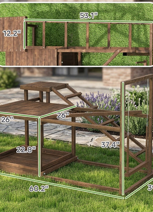 Chicken Perch with Swing, Roosting Bars & 2 Ladders for 4–6 Hens, Wooden