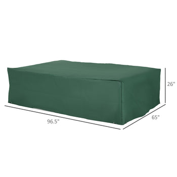 97" x 65" x 26" Heavy Duty Outdoor Sectional Sofa Cover, Waterproof Patio Furniture Cover for Weather Protection, Dark Green