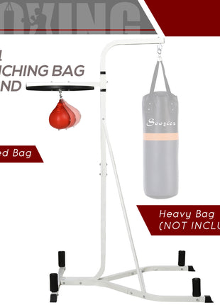 2 in 1 Punching Bag Stand, Adjustable Height Heavy Bag Stand with Weighted Base and Speed Bag, Freestanding for Home Gym
