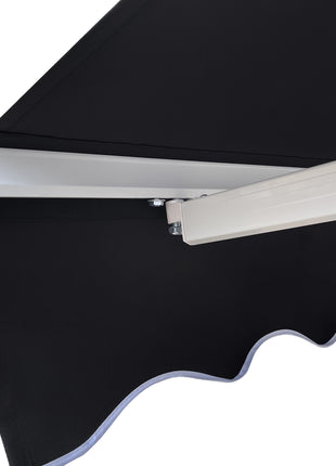 8' x 6.6' Patio Retractable Awning, Manual Exterior Sun Shade Deck Window Cover, Black