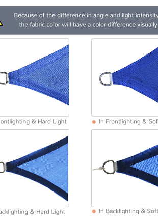 16' x 20' Sun Shade Sail Canopy Outdoor Shade Sail Cloth for Patio Deck Yard with D-Rings and Rope Included, Blue