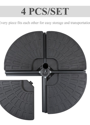 Large 4 Piece Round Fillable Weighted Offset Market Patio Umbrella Base