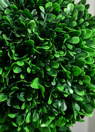 3ft Artificial Tree, Triple Ball Boxwood Topiary with Pot and Sandalwood Leaves, for Indoor Outdoor Home