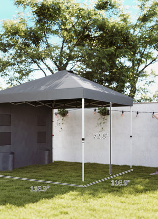 10' x 10' Pop Up Canopy Tent w/ Sidewall, UPF50+ Height Adjustable Instant Sun Shelter w/ Storage Pockets, Dark Gray