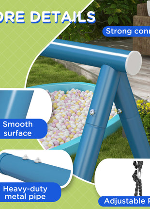 Metal Swing Set for Backyard, 3 in 1 Design with 1 Nest Swing, 2 Seats, 1 Slide, Holds Up to 352 lbs. for Ages 3-8