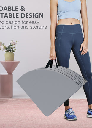 Foldable Crash Mat, Pole Padding with Carrying Handles and EPE Foam for Dance Training and Exercise, Gray