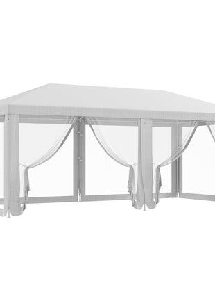10' x 20' Party Tent, Outdoor Wedding Canopy & Gazebo with Removable Sidewalls, Shade Shelter for Events, BBQs, White