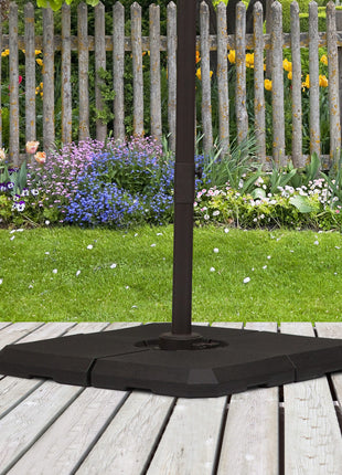 4-Piece Heavy Duty Cantilever Offset Umbrella Stand Base Weight, 264 lb. Capacity, Easy to Fill with Water or Sand