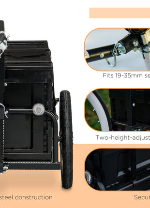 Trailer for Bike, Bicycle Cargo Trailer with Removable Storage Box, Galvanized Bottom