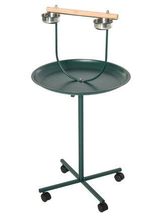 48" Rolling T-Stand, Parrot Stand, Bird Training Activity Playground With Wheels and Perch,, Bird Play Perch, Green