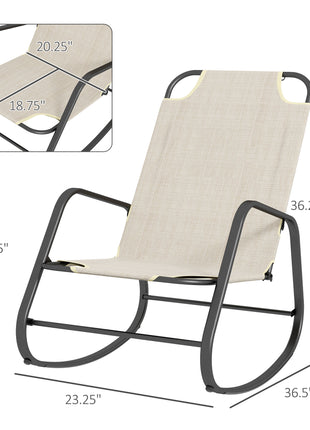Garden Rocking Chair Outdoor Indoor for Patio, Balcony, Porch, Light Brown