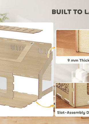39 inch Hamster Cage Habitat with Acrylic Window & Openable Top for Dwarf Hamster, Gerbil, Guinea Pig, Rat, Oak