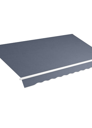 12' x 8' Patio Awning, Canopy Retractable Sun Shade Shelter w/ Manual Crank Handle for Deck, Yard, Dark Gray