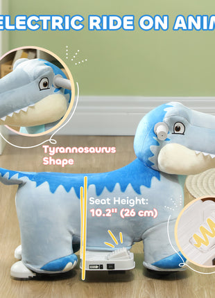 6V Kids Electric Ride on Animal Tyrannosaurus with Music Forward for Aged 18-36 Months, Blue