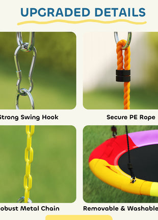 5-in-1 Kids Swing Set with Slide, Swings and Glider for Backyard, 770lbs Capacity, for Ages 3-8, Mixed Color