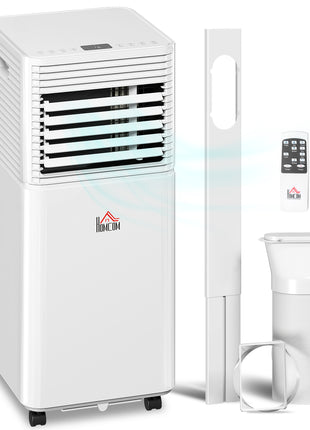 10000 BTU Mobile Air Conditioner for Cooling and Dehumidifying, Remote Control, 24H Timer, LED Display, White