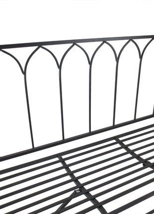 Metal Trellis Arbor Arch for Climbing Plants with Garden Bench, Grow Grapes and Vines, Decorative Seating,  Black