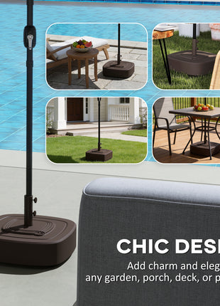 Patio Umbrella Base Outdoor Umbrella Stand with Wheels for 1.5"/1.9" Umbrella Poles