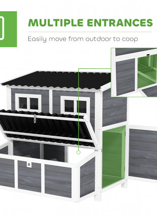 Wooden Chicken Coop with Nesting Box, Pull-Out Tray, Waterproof Roof, 39" Chicken House for 2-4 Chickens, Rabbits