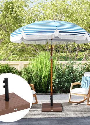 Patio Umbrella Base, 42 lbs. Concrete Heavy Duty Umbrella Base for 1.25/1.5" Poles, Coffee