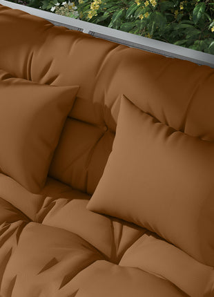 59" Tufted Bench Cushions & Throw Pillows, Replacement Bench Seat Pad, Back & 2 Pillows for Outdoor Furniture, Tan
