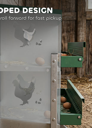 Chicken Nesting Boxes, 6 Compartment Steel Nesting Boxes for Chickens, Wall Mount Egg Laying Boxes with Vented Holes