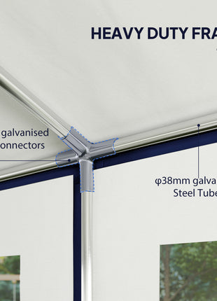 16.5' x 33' Large Party Tent, Heavy Duty Outdoor Canopy Tent with Removable Sidewalls, 10 Windows, Blue