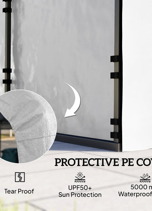 Carport Replacement Sidewall Panel for 10' x 15' Carports, UPF50+ Waterproof Replacement Side Wall Cover, White