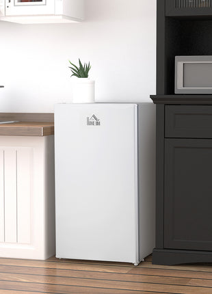 Mini Fridge with Freezer, 3.2Cu.Ft Compact Refrigerator with Adjustable Shelf, Mechanical Thermostat and Reversible Door for Bedroom, Dorm, White