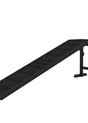 Dog Ramp w/ Non-Slip Carpet and Top Platform, 74" x 16" x 25", Black