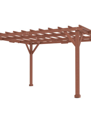 11' x 12.5' Outdoor Wood Pergola with Grape Trellis for Patio, Deck, Backyard, Lawn