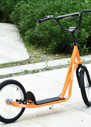 Youth Scooter Kick Scooter for Kids 5+ with Adjustable Handlebar Front and Rear Dual Brakes, Orange