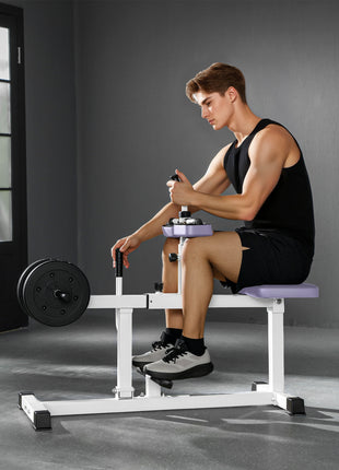 Adjustable Steel Seated Calf Raise Exercise Strength Training Gym Equipment, Purple