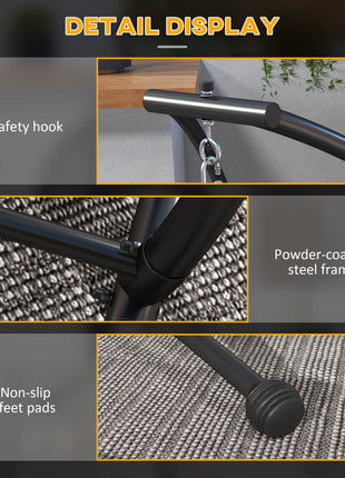 Hammock Chair Stand, C Shape Hanging Heavy Duty Metal Frame Hammock Stand for Hanging Hammock Porch Swing Chair, Indoor & Outdoor Use, Black