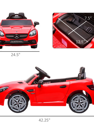 Mercedes SLC 300 Licensed Kids Electric Car with Remote Control, 12V Battery Powered Kids Ride on Car with Music, Lights, Suspension for 3-6 Years Old, Red