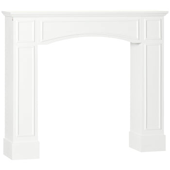 Modern Fireplace Mantel, Surround Mantels for Fireplace with Decorative Pattern Interior Width 29" White