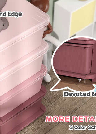 30" 4 Tier Kids Storage Unit Dresser Tower w/ 4 Drawers, Pink