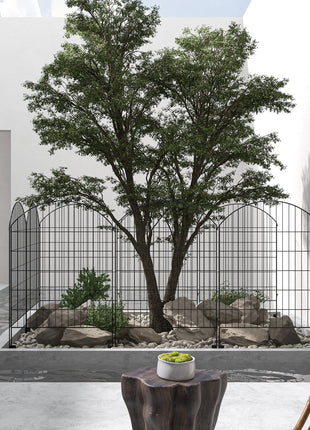 4 Pack Garden Fencing for Yard, Decorative Fence Panels as Animal Barrier and Flower Edging, Grids