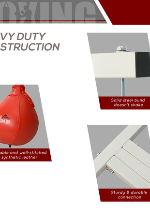 2 in 1 Punching Bag Stand, Adjustable Height Heavy Bag Stand with Weighted Base and Speed Bag, Freestanding for Home Gym