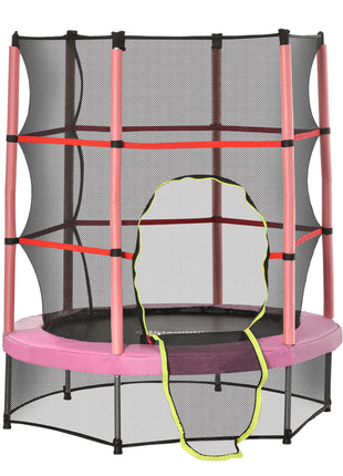 Φ5FT Kids Trampoline with Enclosure Net for Age 3 to 6 Years Pink