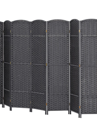 Folding Room Divider Screen 8 Panel 5.6' Tall Privacy Screen Freestanding Room Partition for Home Office, Charcoal Gray