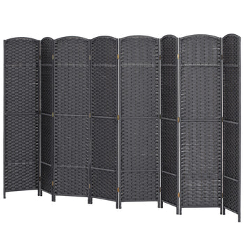 Folding Room Divider Screen 8 Panel 5.6' Tall Privacy Screen Freestanding Room Partition for Home Office, Charcoal Gray