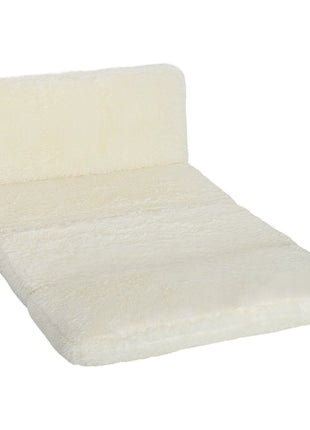 Bean Bag Floor Sofa Bed, Contemporary Plush Wide Folding Floor Mattress, Foam Filling Wall Couch Sleeper, Cream White