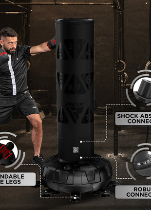 RDX KT Ronin 6ft 2-in-1 Free Standing Target Punch Bags With Mitts Set